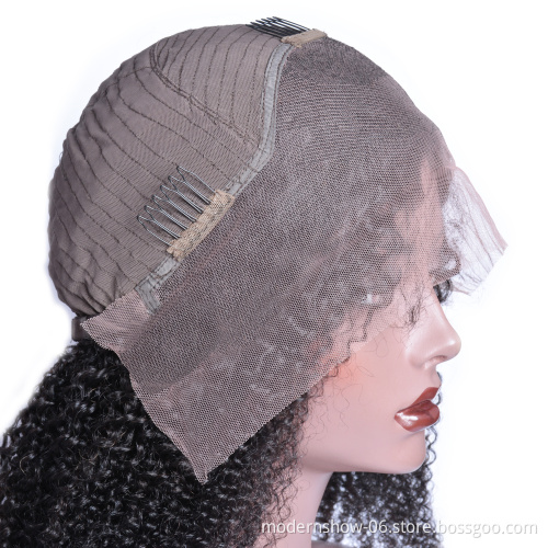 150 density Lace Frontal Kinky Curly Wig,Virgin Cuticle Aligned Human Hair Wigs
